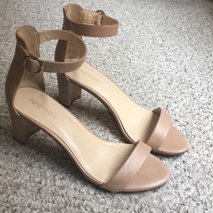 Nude strap heels